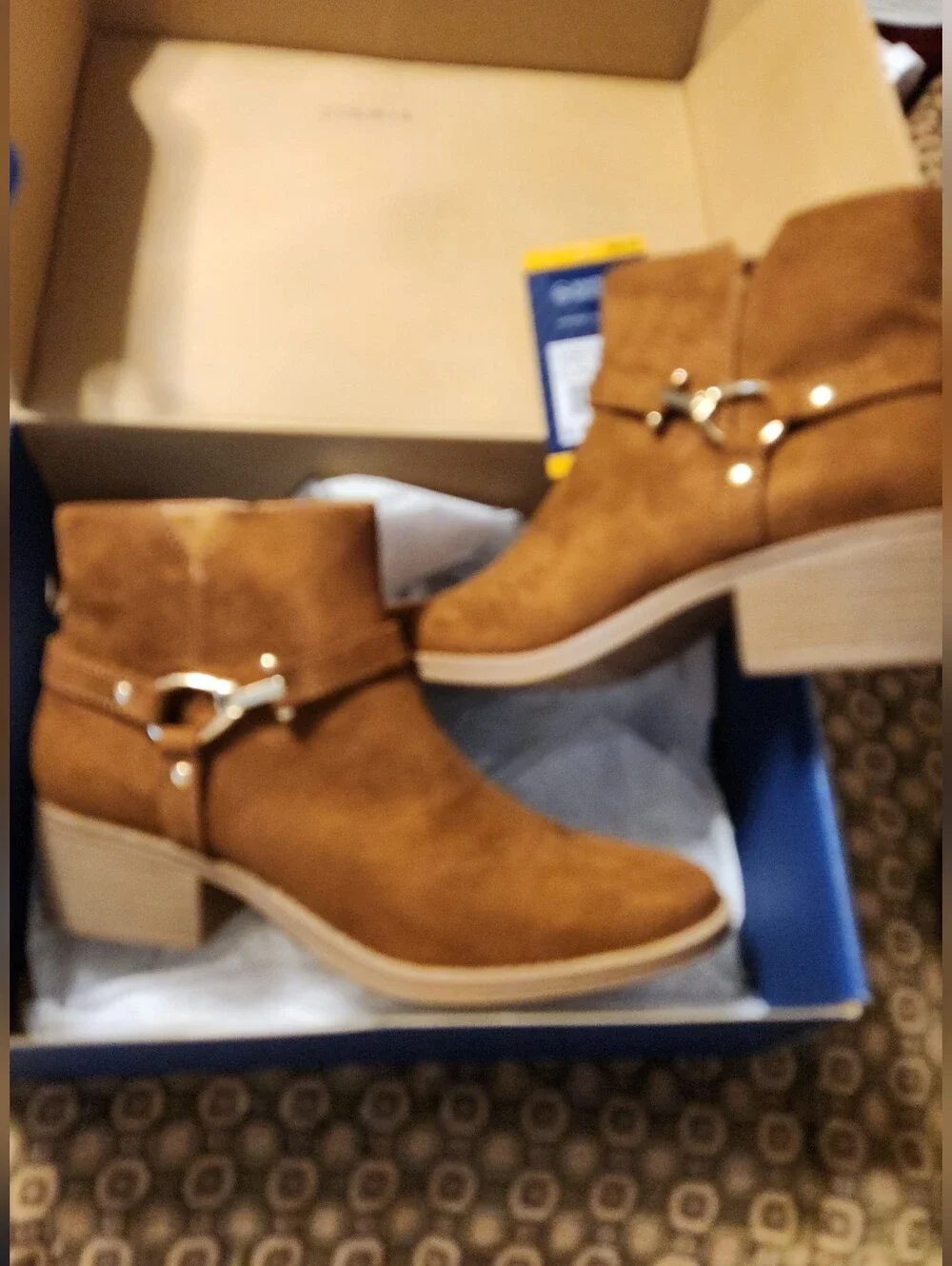 White Mountain Chestnut Brown Suede Ankle Booties